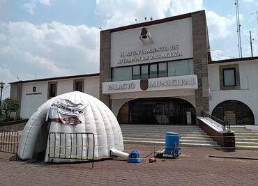 Mantienen túneles sanitizantes en palacio municipal de Atizapán