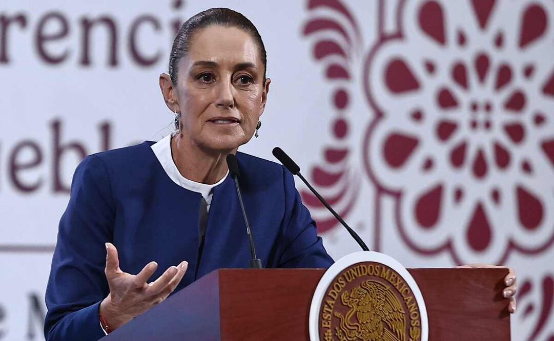 La presidenta Claudia Sheinbaum en su conferencia matutina en Palacio Nacional. Foto: Berenice Fregoso/EL UNIVERSAL