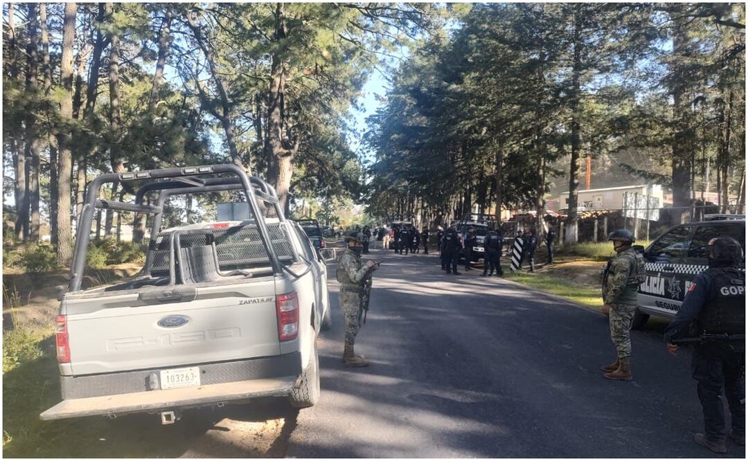 Elementos de la Secretaría de Seguridad son agredidos por presuntos talamontes en el Parque Nacional La Malinche en Tlaxcala (3/12/2024). Foto: Especial