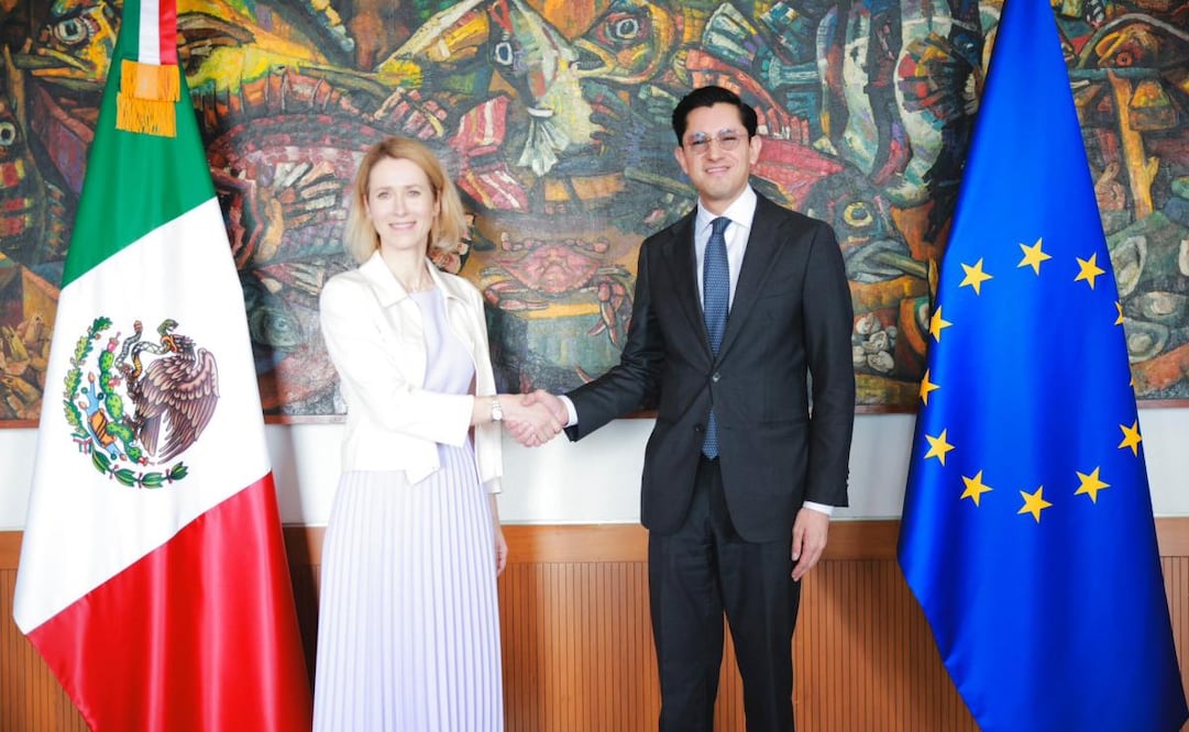 El canciller Roberto Velasco junto a Kaja Kallas, alta representante de la Unión Europea para Asuntos Exteriores y Política de Seguridad de la UE. Foto: Especial