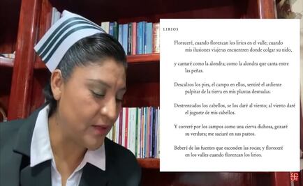 Fabiana, jefa de enfermeras, recita el poema “Lirios” vía remota