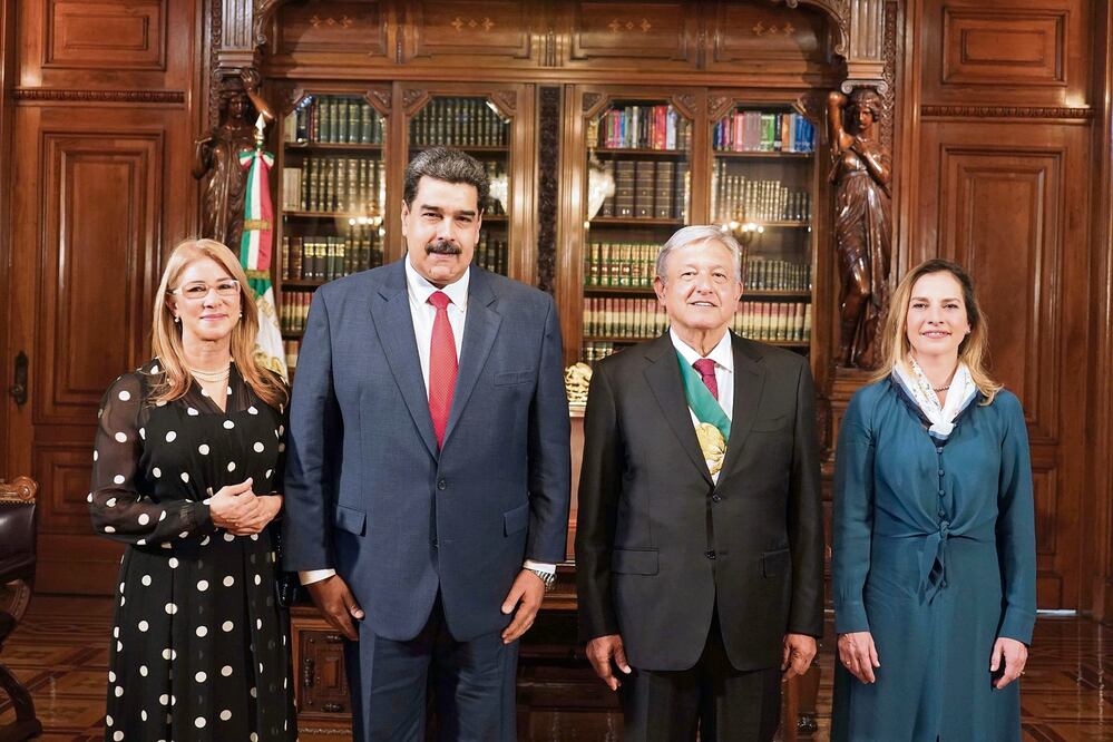 La imagen del encuentro entre Nicolás Maduro y López Obrador fue publicada en el Twitter oficial de Venezuela. TOMADA DE TWITTER
