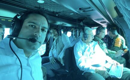 AMLO supervisa construcción del Tren Maya en helicóptero