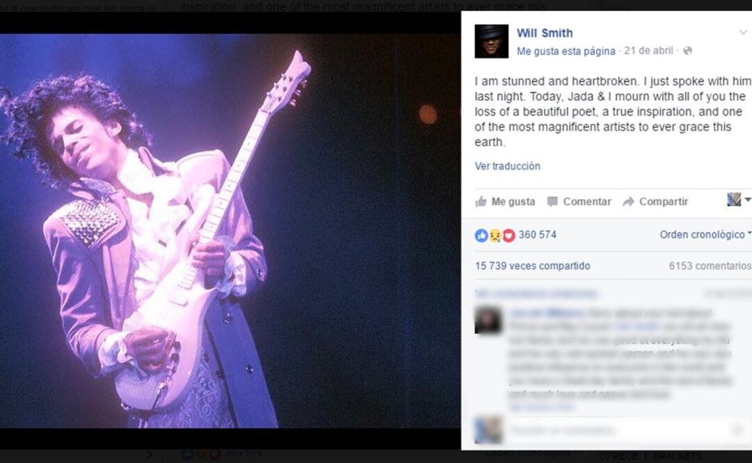 Will Smith habló con Prince un día antes de muerte