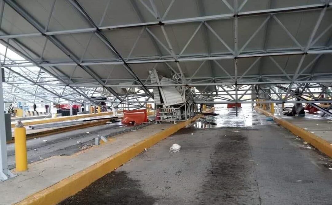 Lluvias intensas en Nuevo Laredo dejan un fallecido y daños en la aduana. Foto: Sandra Tovar