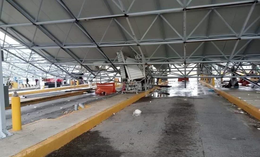 Lluvias intensas en Nuevo Laredo dejan un fallecido y daños en la aduana. Foto: Sandra Tovar