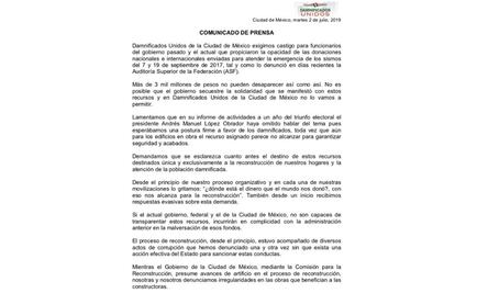 Damnificados del 19-S exigen esclarecer destino de donaciones