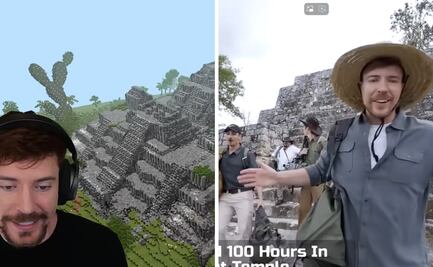 MrBeast recuerda visita a Calakmul y construye réplica de pirámides en Minecraft