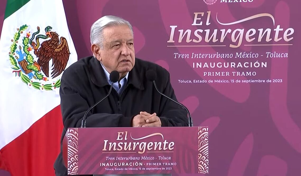El presidente Andrés Manuel López Obrador inauguró la primera etapa del Tren Interurbano México-Toluca “El Insurgente”. Foto: especial