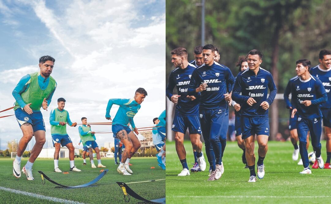 Ambos equipos cerraron su preparación para el duelo de esta noche en el Cd. de los Deportes. Fotos de CLUB AMÉRICA Y CLUB PUMAS