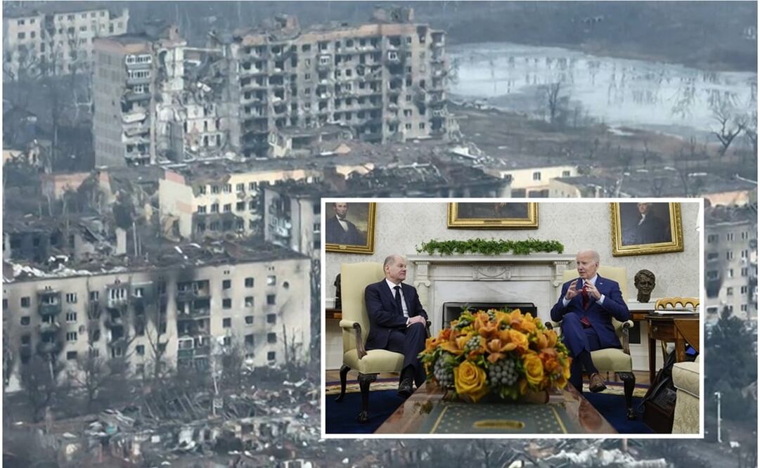 El presidente Joe Biden y el canciller alemán Olaf Scholz, en una reunión en la Oficina Oval de la Casa Blanca en Washington. Fotos: AFP y AP