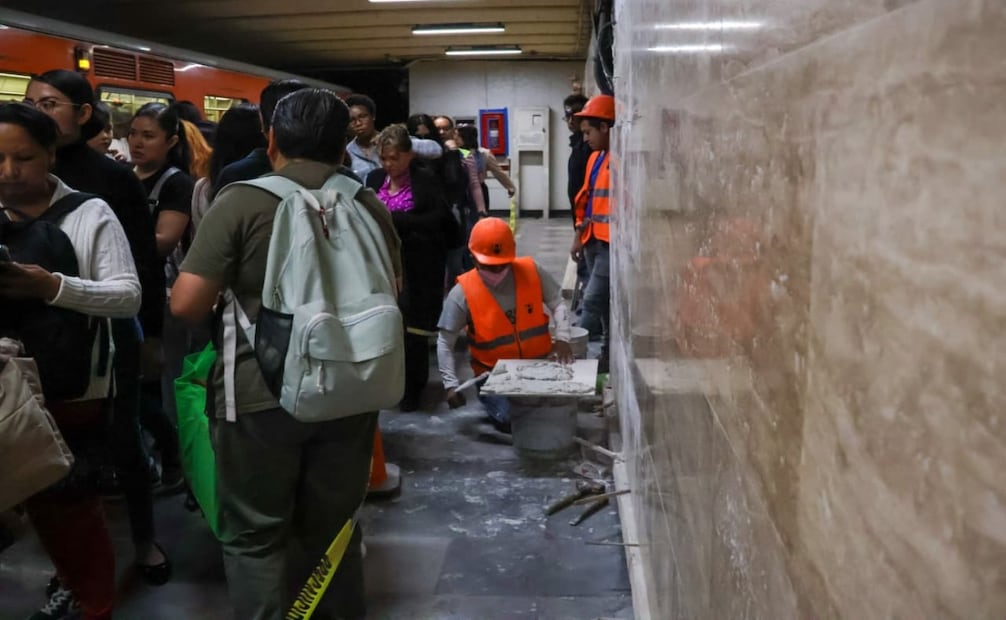 Rehabilitación del Metro Hidalgo avanza; continúan obras y cambios en andenes de Línea 2. Foto: Karla Guerrero