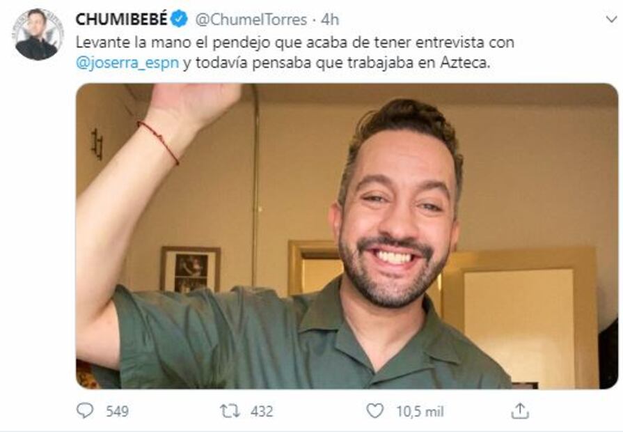 Chumel Torres entrevistó a José Ramón Fernández pensando que seguía en Azteca