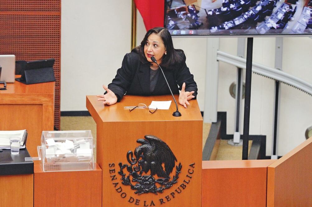 La magistrada de Circuito, Norma Lucía Piña Hernández, compareció ayer ante legisladores de la Comisión de Justicia del Senado de la República (Carlos Mejía. EL UNIVERSAL)