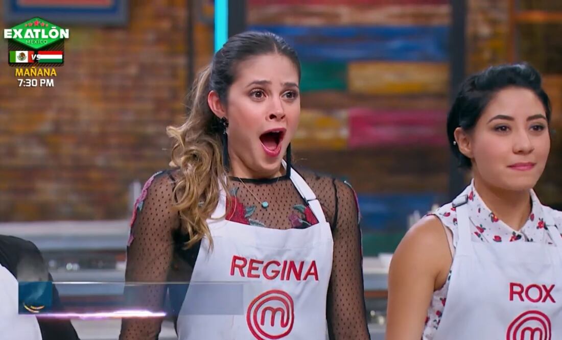 Reacción de Regina al ser anunciada como la primera semifinalista del programa. Foto: tomada de la transmisión.