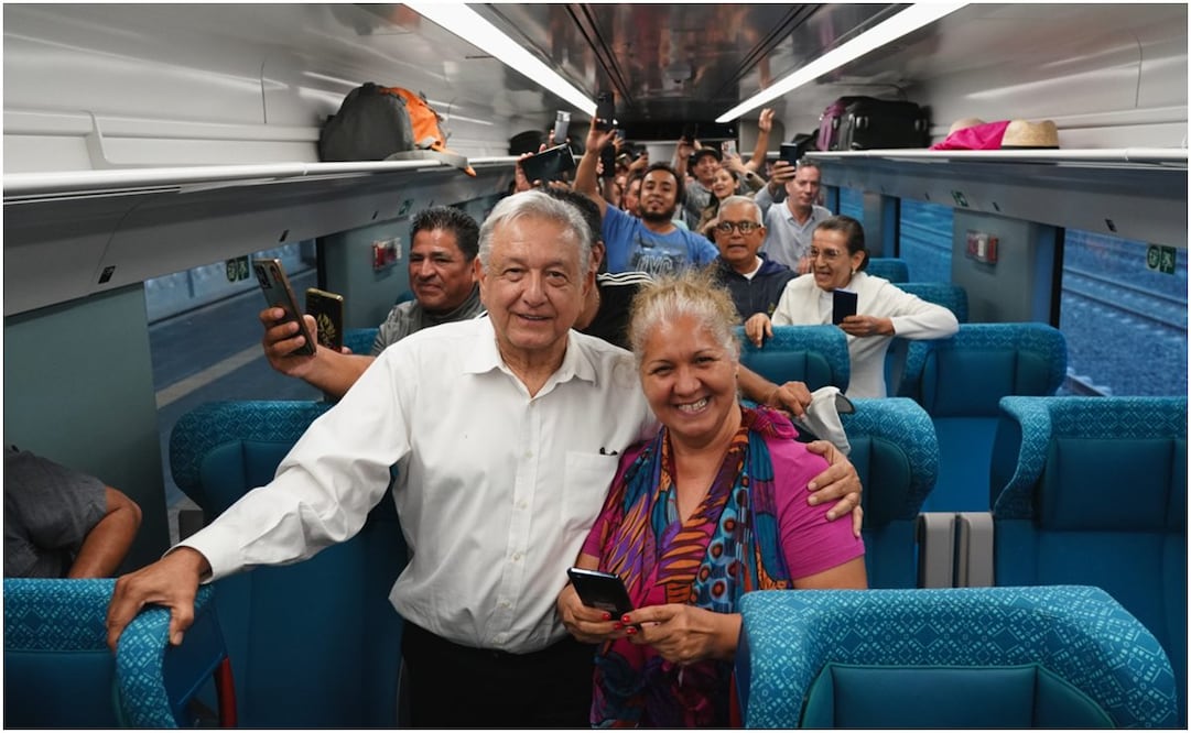 Andrés Manuel López Obrador en el Tren Maya. Foto: @lopezobrador_