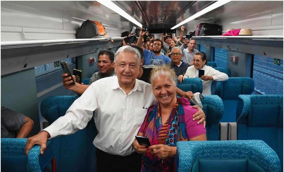 Andrés Manuel López Obrador en el Tren Maya. Foto: @lopezobrador_