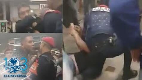 Captan en video pelea entre vagonero y policías, ahora en Metro Tasqueña