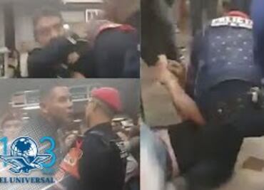 Captan en video pelea entre vagonero y policías, ahora en Metro Tasqueña