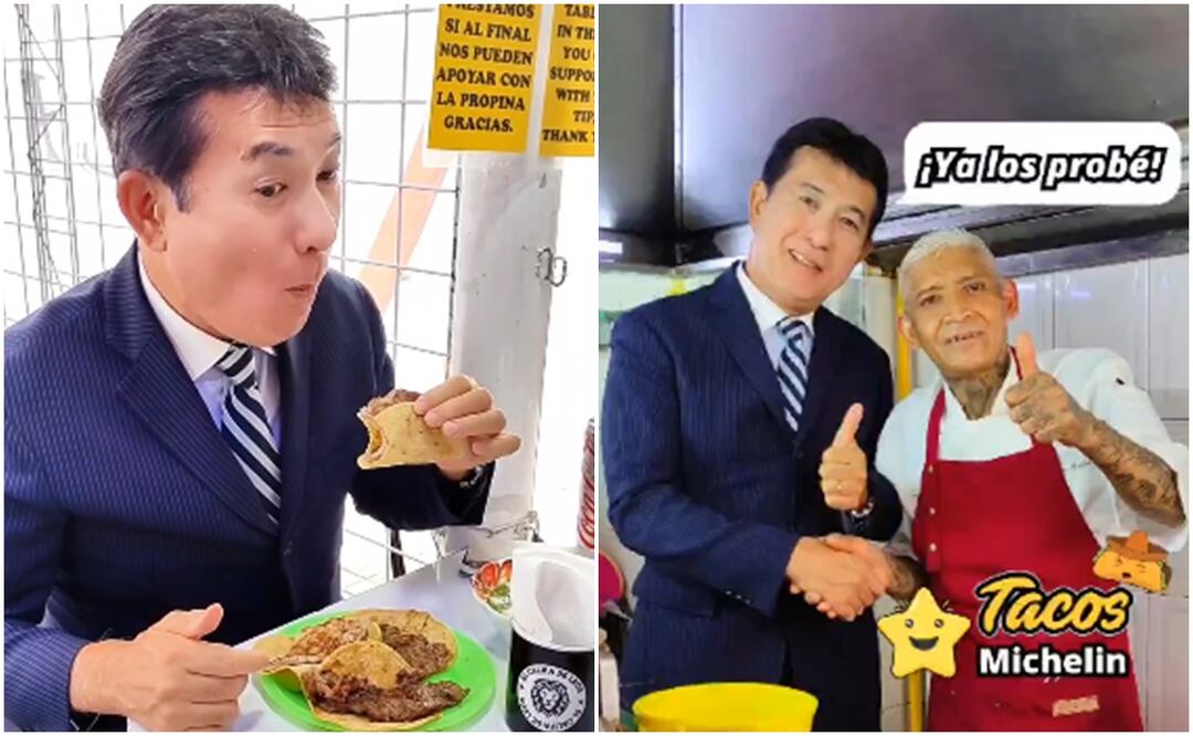El embajador de Japón en México, probó los famosos tacos de Estrella Michelin. Foto: X @embjpmx