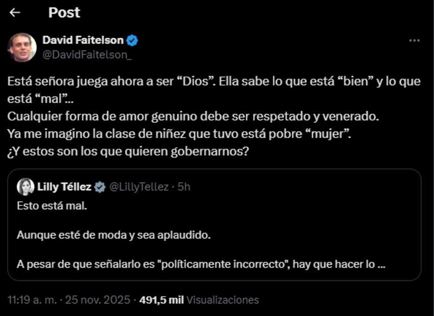 David Faitelson responde y defiende el respeto al amor genuino. Foto: Captura de pantalla