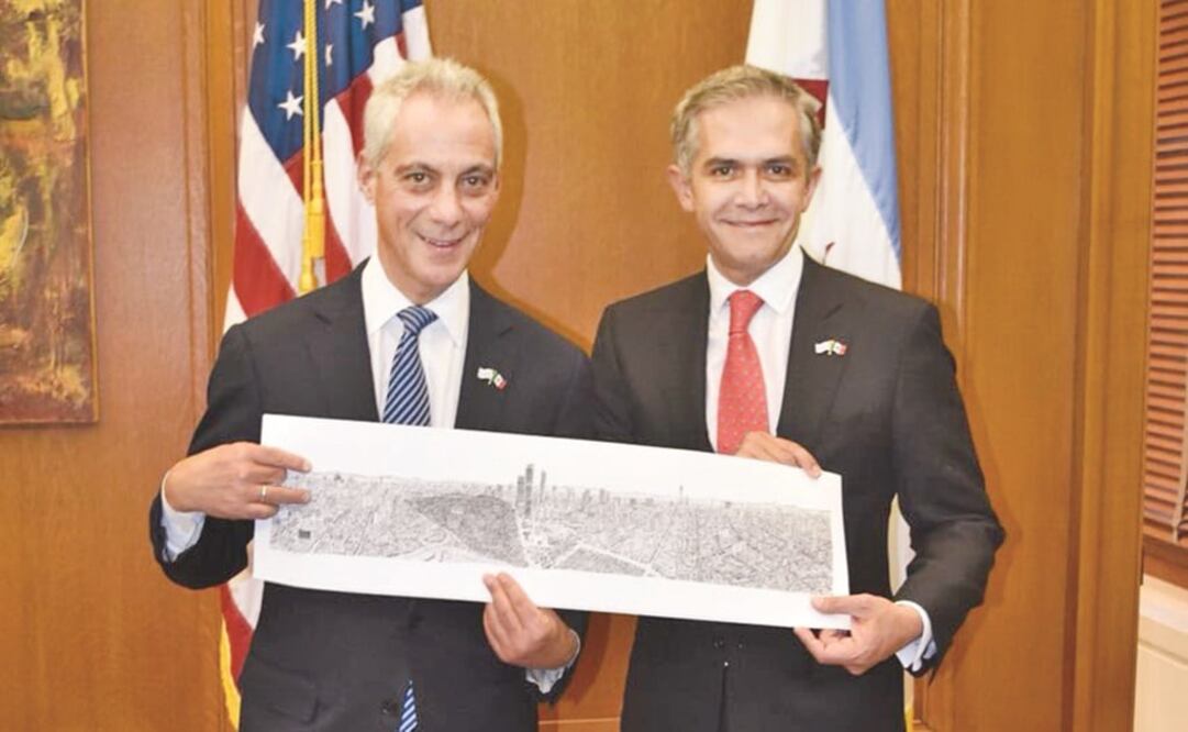 En su gira de trabajo por Estados Unidos, Miguel Ángel Mancera se reunió con el alcalde de Chicago, Rahm Emanuel. (CORTESÍA CDMX)