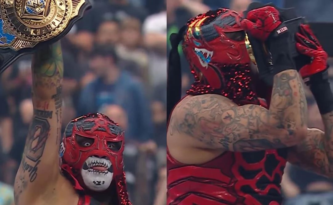 Penta Zero Miedo retiene el cinturón Intercontinental en Wrestlemania 42 / Foto: Captura de pantalla WWE