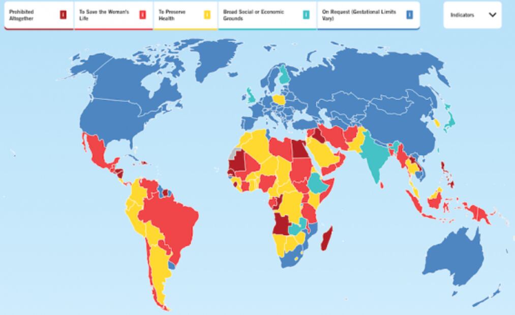 Aborto en el mundo: Países en donde es legal y países en donde es ilegal