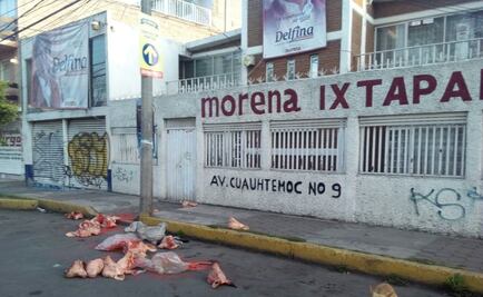 Hallan restos de cerdos frente a oficinas de Morena y casa de ex alcalde