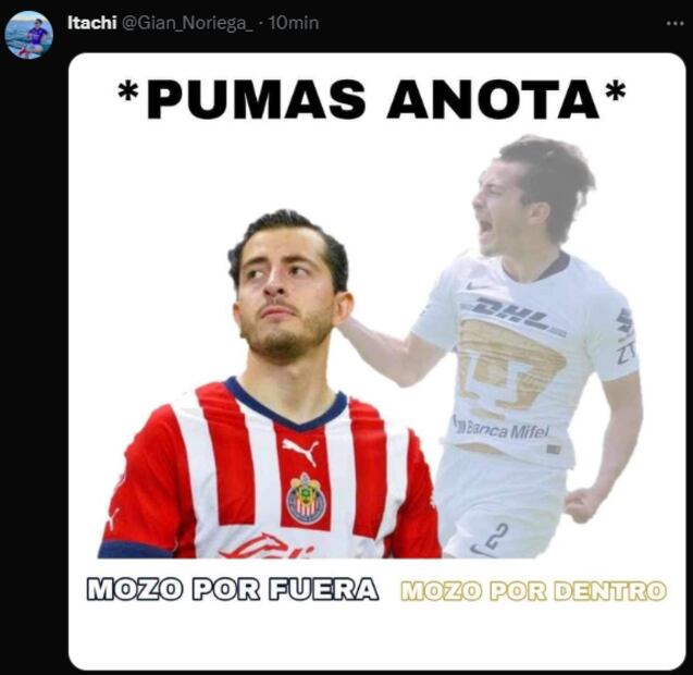 Los mejores memes del triunfo de Pumas sobre Chivas / Foto: Especiales