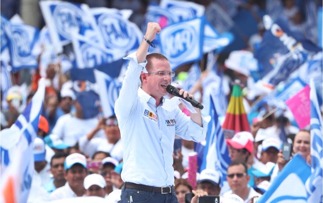 Ricardo Anaya durante su cierre de campaña en Tmaulipas. Foto: Ariel Ojeda/El Universal