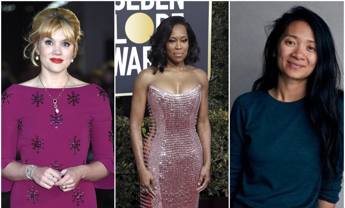 Emerald Fennell, Regina King y Chloé Zha. Fotos: EFE y captura