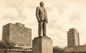 Ciudad Universitaria tuvo una estatua de Miguel Alemán Valdés que fue dinamitada años después