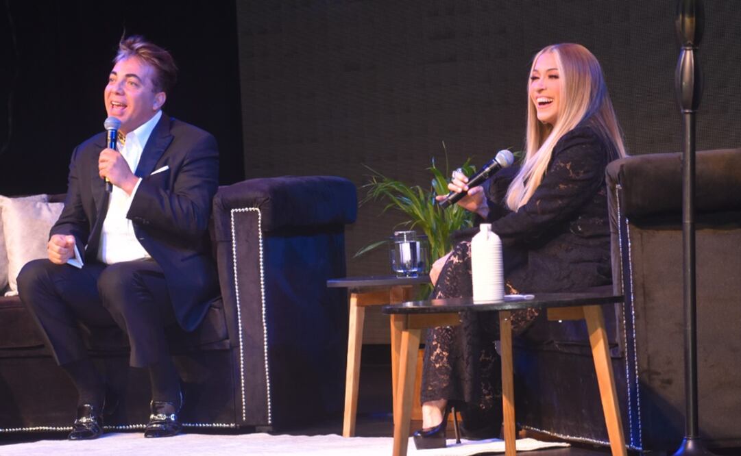 Yuri y Cristian Castro en conferencia de prensa. Foto: Armando Pereda/EL UNIVERSAL.
