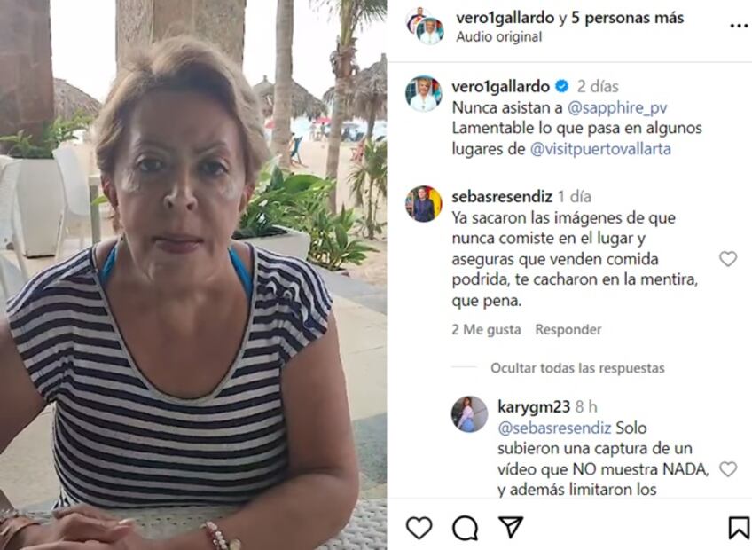 Este es el mensaje con el que Gallardo denunció lo sucedido en el club de playa. Foto: Instagram.