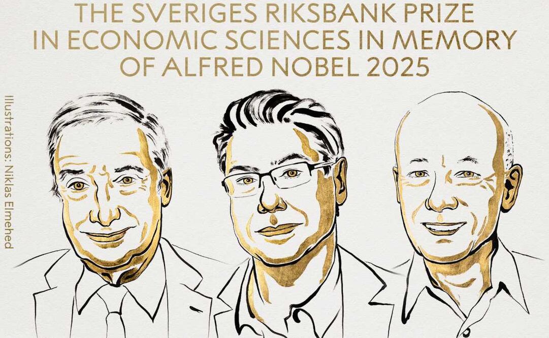 Joel Mokyr, Philippe Aghion y Peter Howitt ganaron el Premio Nobel de Economía 2025. Foto: Facebook @nobelprize