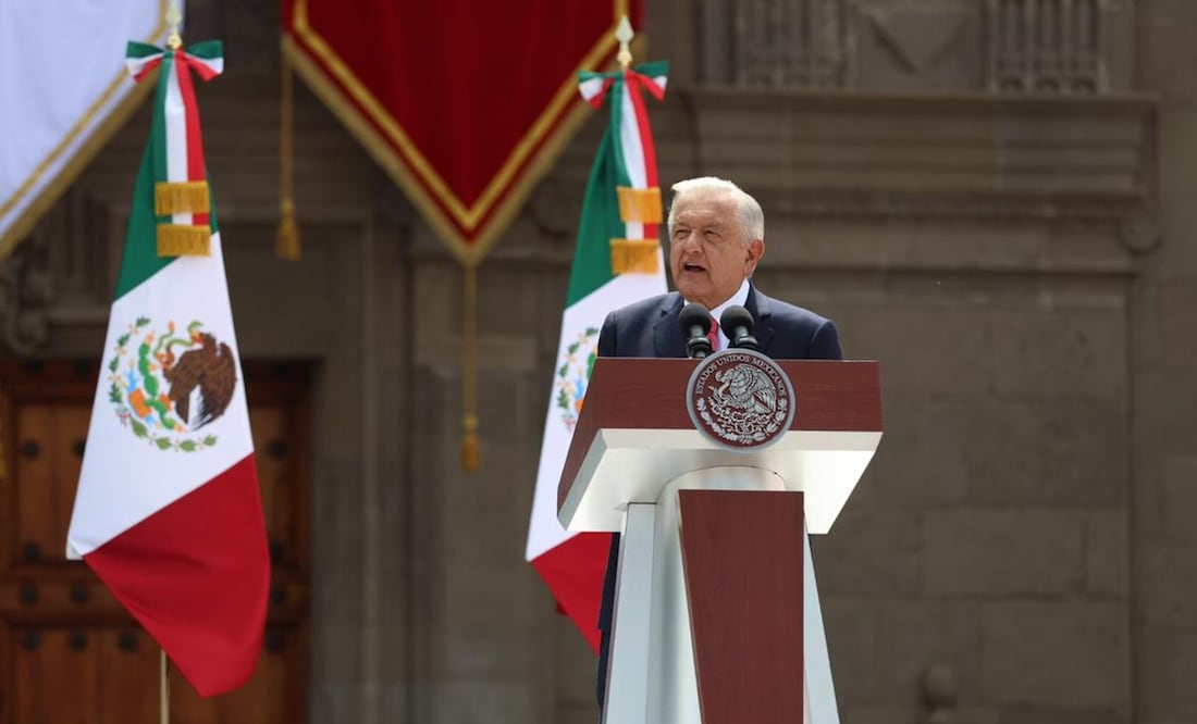 El Presidente López Obrador rinde su Sexto Informe de Gobierno en el Zócalo capitalino. Foto: Diego Simón / EL UNIVERSAL