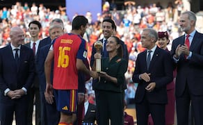 Sheinbaum durante la final de la Copa del Mundial 2026 en Estados Unidos junto a Donald Trump y Mark Carney (19/07/2026). Foto: X 
Claudia Sheinbaum Pardo
@Claudiashein