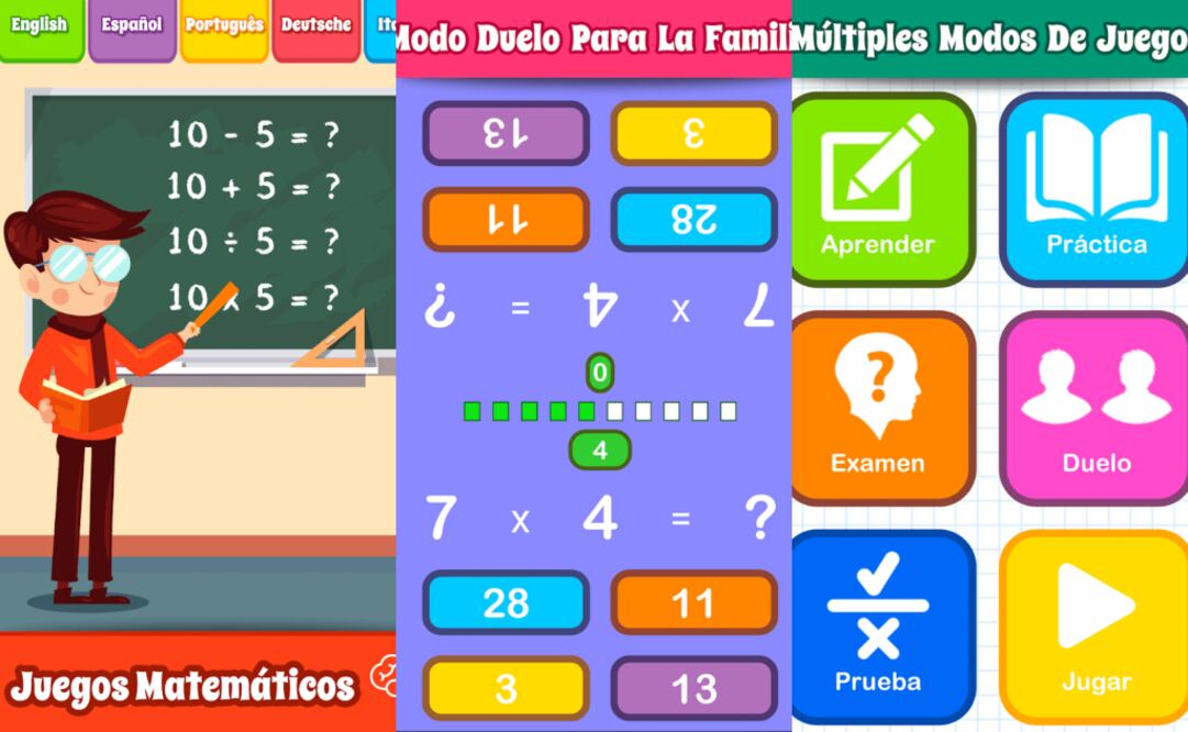 Cada una de las cuatro habilidades posee cuatro diferentes tipos de ejercicios, los cuales son Práctica, Examen, Duelo, Jugar, Prueba y Hora