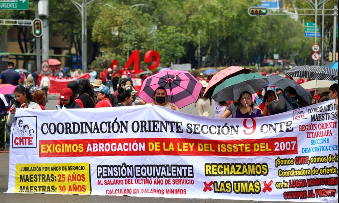Maestros de la CNTE se manifestaron una vez más sobre Paseo de la Reforma, el 28 de mayo de 2025. Foto: Axel Sánchez / EL UNIVERSAL