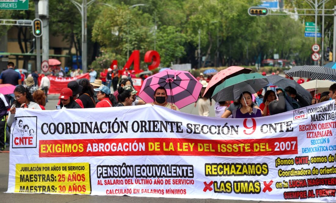 Maestros de la CNTE se manifestaron una vez más sobre Paseo de la Reforma, el 28 de mayo de 2025. Foto: Axel Sánchez / EL UNIVERSAL