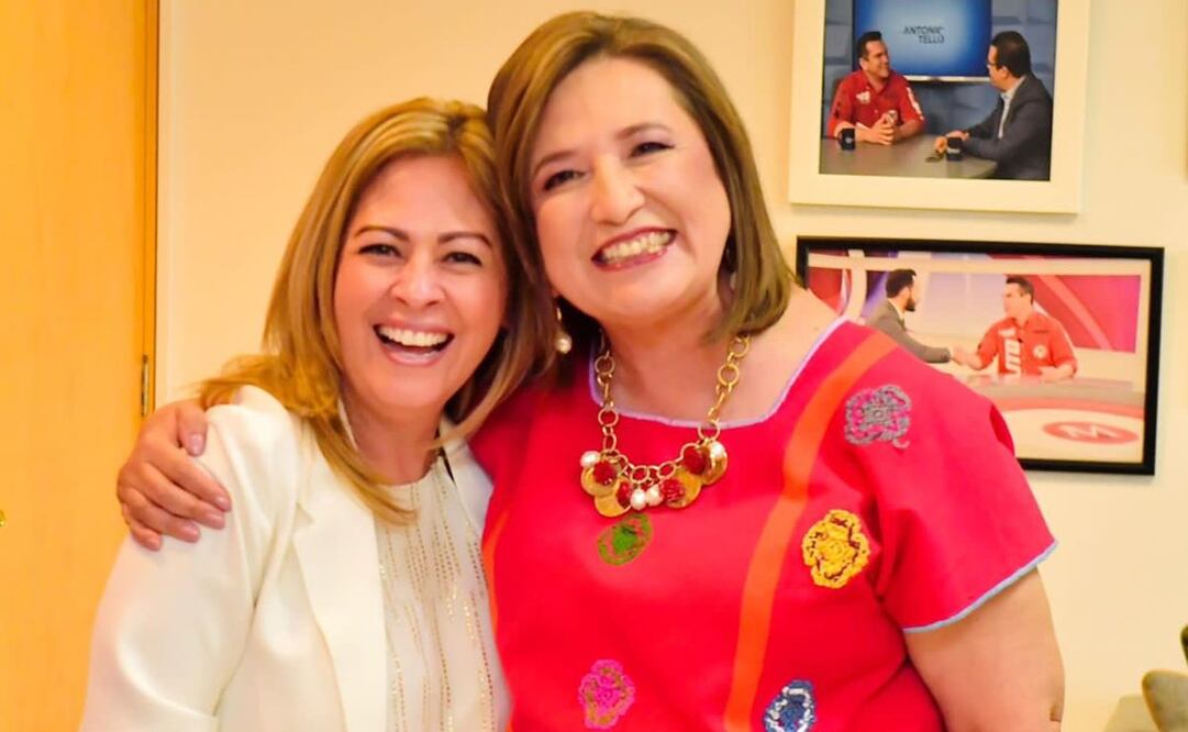Xóchitl Gálvez acompañada de Lucy Meza. Foto: X @XochitlGalvez