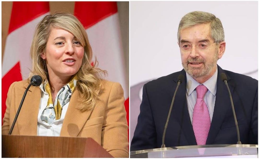El canciller Juan Ramón de la Fuente sostuvo una llamada este viernes 13 de diciembre del 2024 con la ministra de Asuntos Exteriores de Canadá, Mélanie Joly. Fotos: Tomada de la cuenta de X de @SRE_mx y @melaniejoly