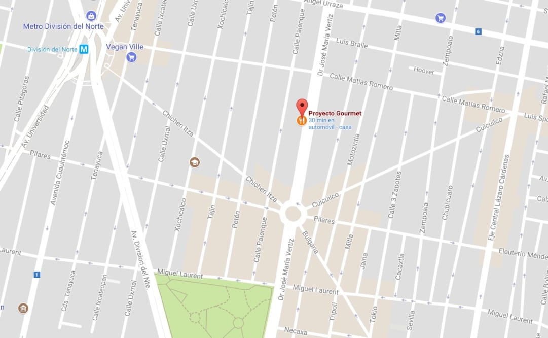 Mapa de Google del lugar del asesinato