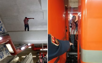 Policías evitan que hombre con esquizofrenia se arroje desde trabe del Metro 