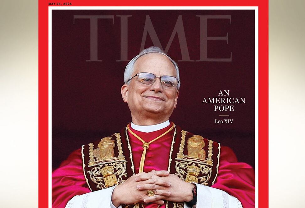 El Papa León XIV en la portada de la revista "Time". Foto: X @TIME