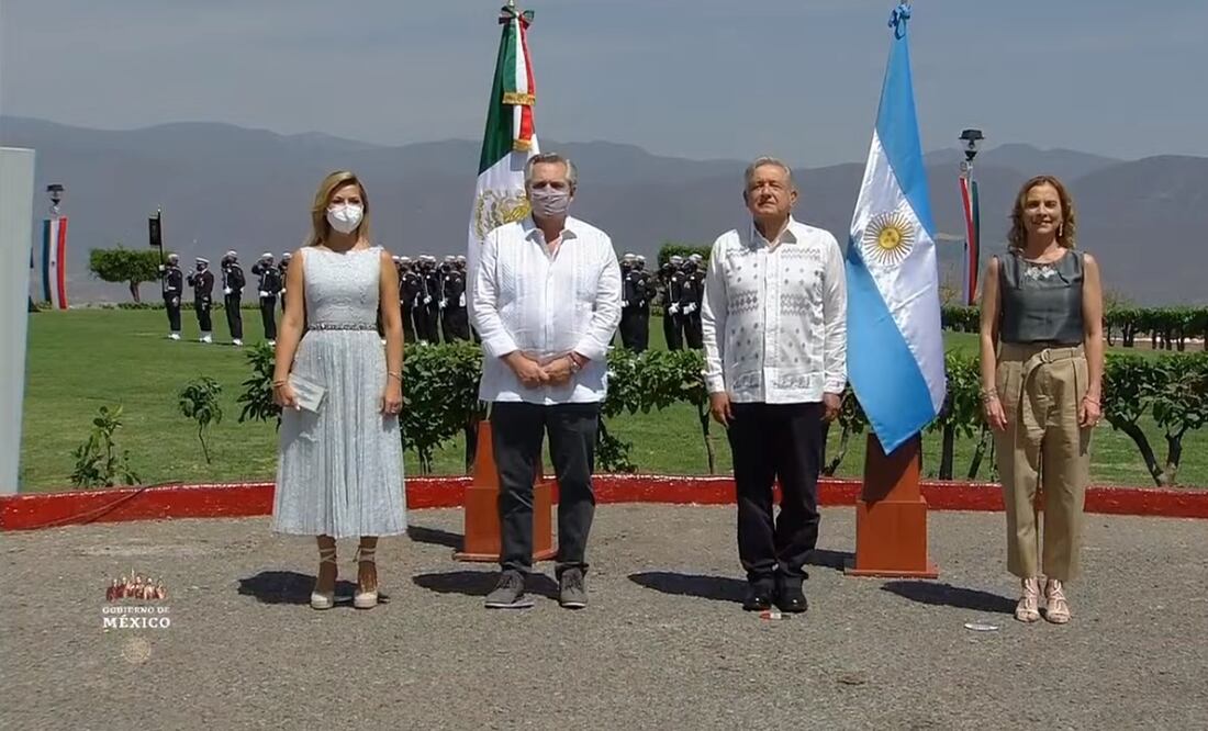 El presidente López Obrador se encuentra acompañado de Alberto Fernández, mandatario de Argentina. Foto: Captura de pantalla