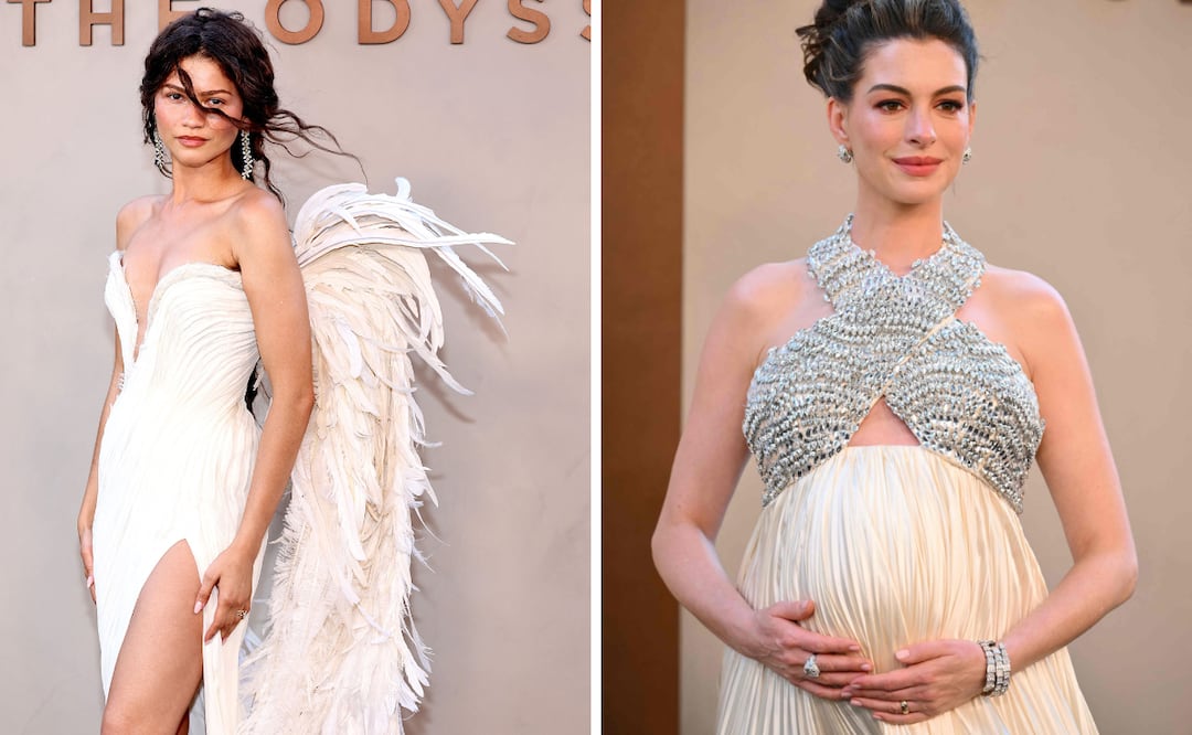 Zendaya y Anne Hathaway en la premiere de La Odisea en Nueva York. Foto: AP, AFP
