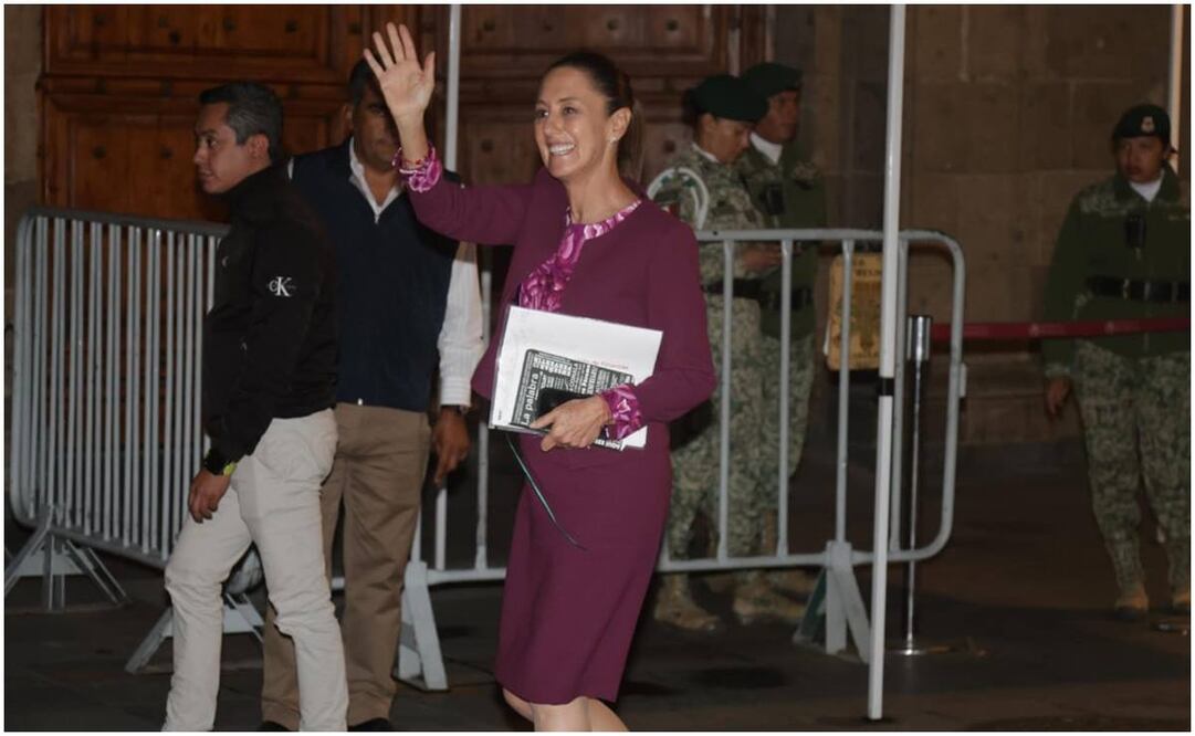 La presiente electa, Claudia Sheinbuam, se retira de Palacio Nacional tras reunirse con AMLO y Rogelio Ramírez de la O, secretario de Hacienda. Foto: Carlos Mejía / EL UNIVERSAL