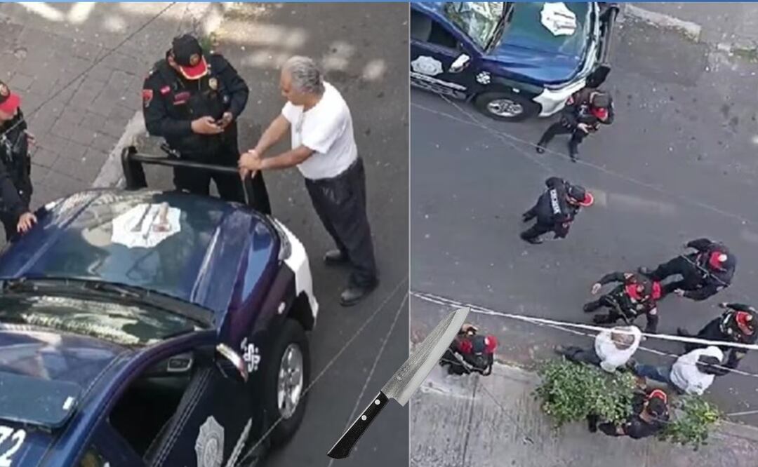 Detención del "asesino de banquetas". Fotos: Capturas de Pantalla